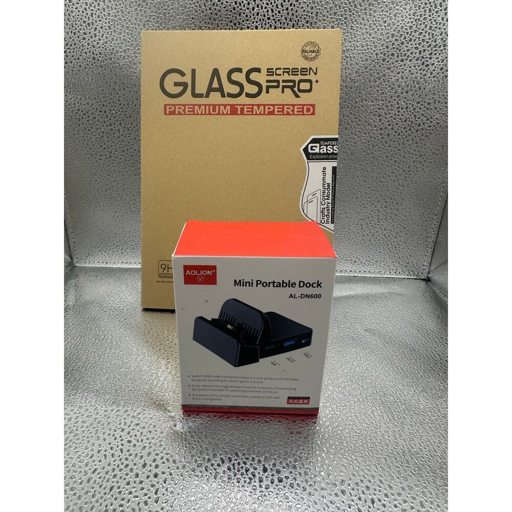 Nintendo Switch OLED Glass Screen Protector & Mini Dock Combo